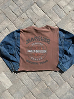 Load image into Gallery viewer, Harley Davidson Tee Denim Sleeve
