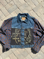 Load image into Gallery viewer, Led Zeppelin Flannel Denim Jacket
