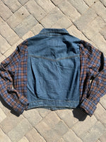 Load image into Gallery viewer, Led Zeppelin Flannel Denim Jacket
