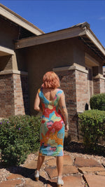 Load image into Gallery viewer, Midi 90s Abstract Popcorn Dress
