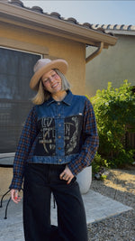 Load image into Gallery viewer, Led Zeppelin Flannel Denim Jacket
