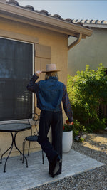 Load image into Gallery viewer, Led Zeppelin Flannel Denim Jacket
