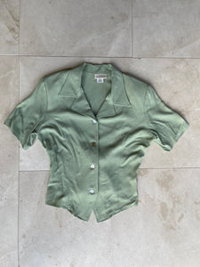 Green Button Up Tee