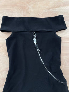 Rhinestone Zipper Dress
