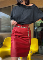 Load image into Gallery viewer, Red Leather Skirt
