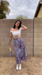 Load image into Gallery viewer, Purple Floral Midi Skirt
