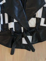 Load image into Gallery viewer, Checker Leather Bomber
