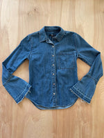 Load image into Gallery viewer, 7FAM Denim Bell Sleeve Shirt
