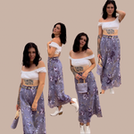 Load image into Gallery viewer, Purple Floral Midi Skirt
