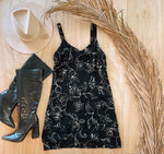 Load image into Gallery viewer, Short Black Floral Dress
