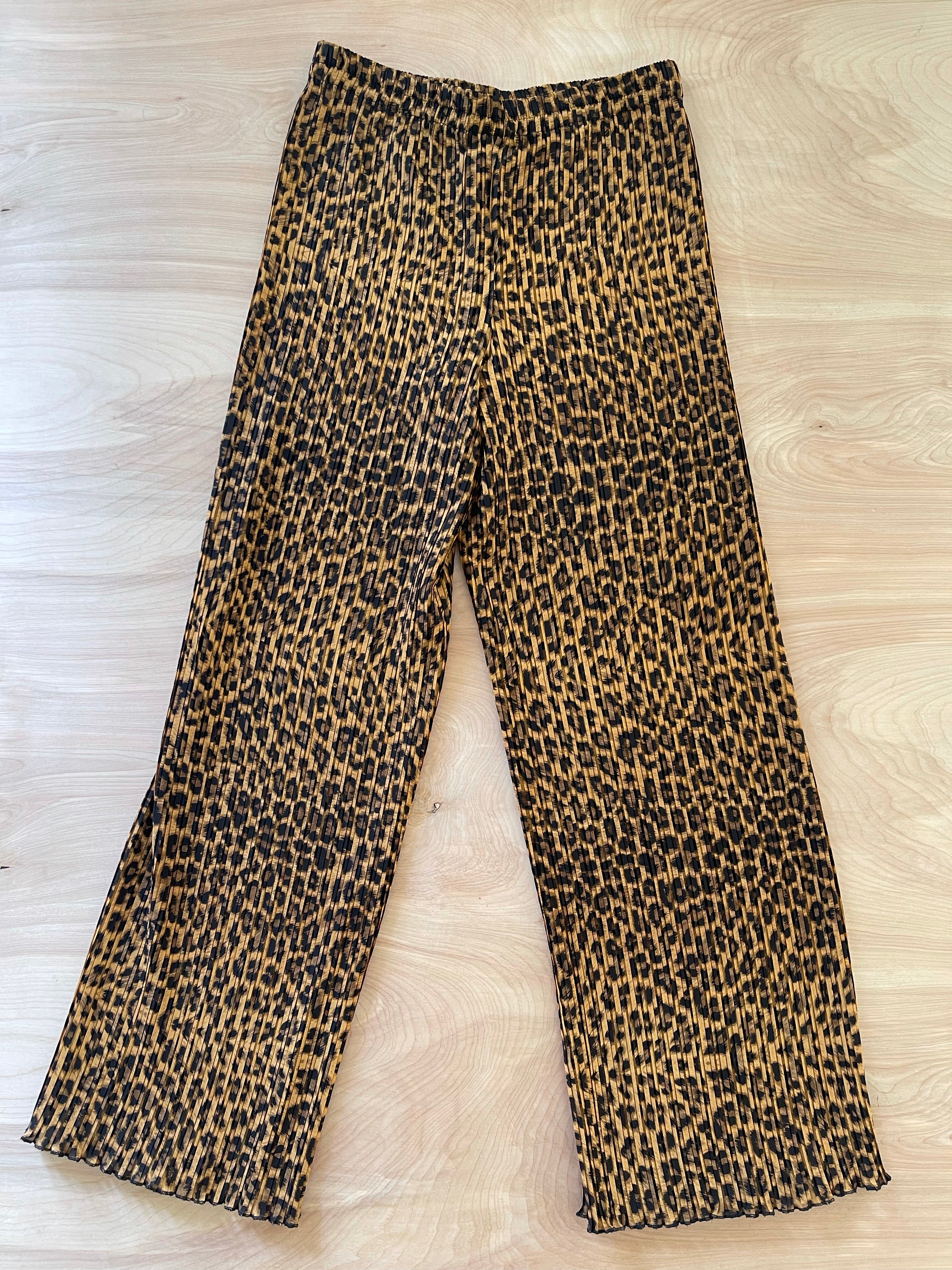 Pleated Cheetah Trousers
