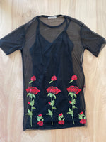Load image into Gallery viewer, Sheer Rose Tshirt Dress

