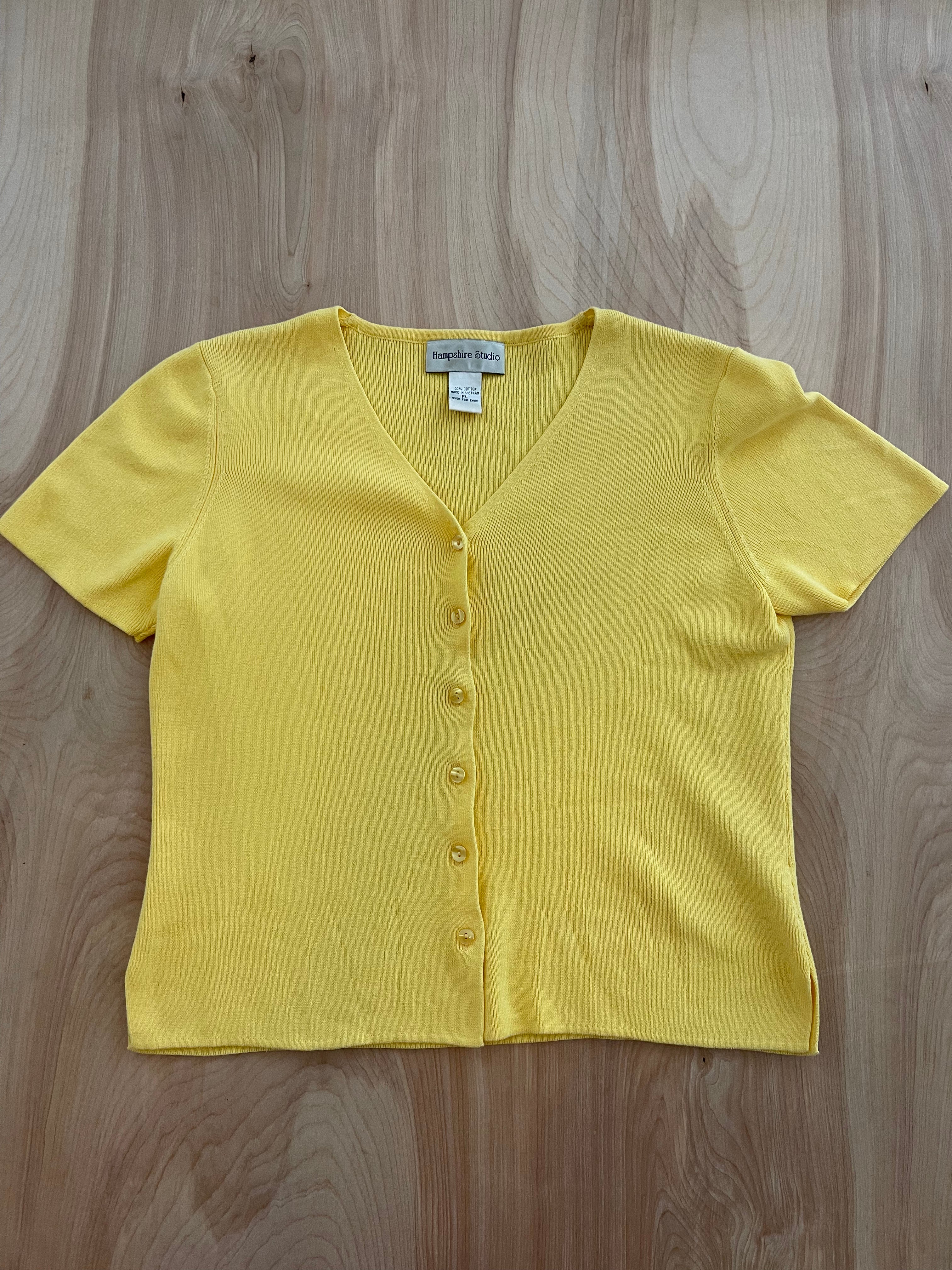 Yellow Button Up Tee