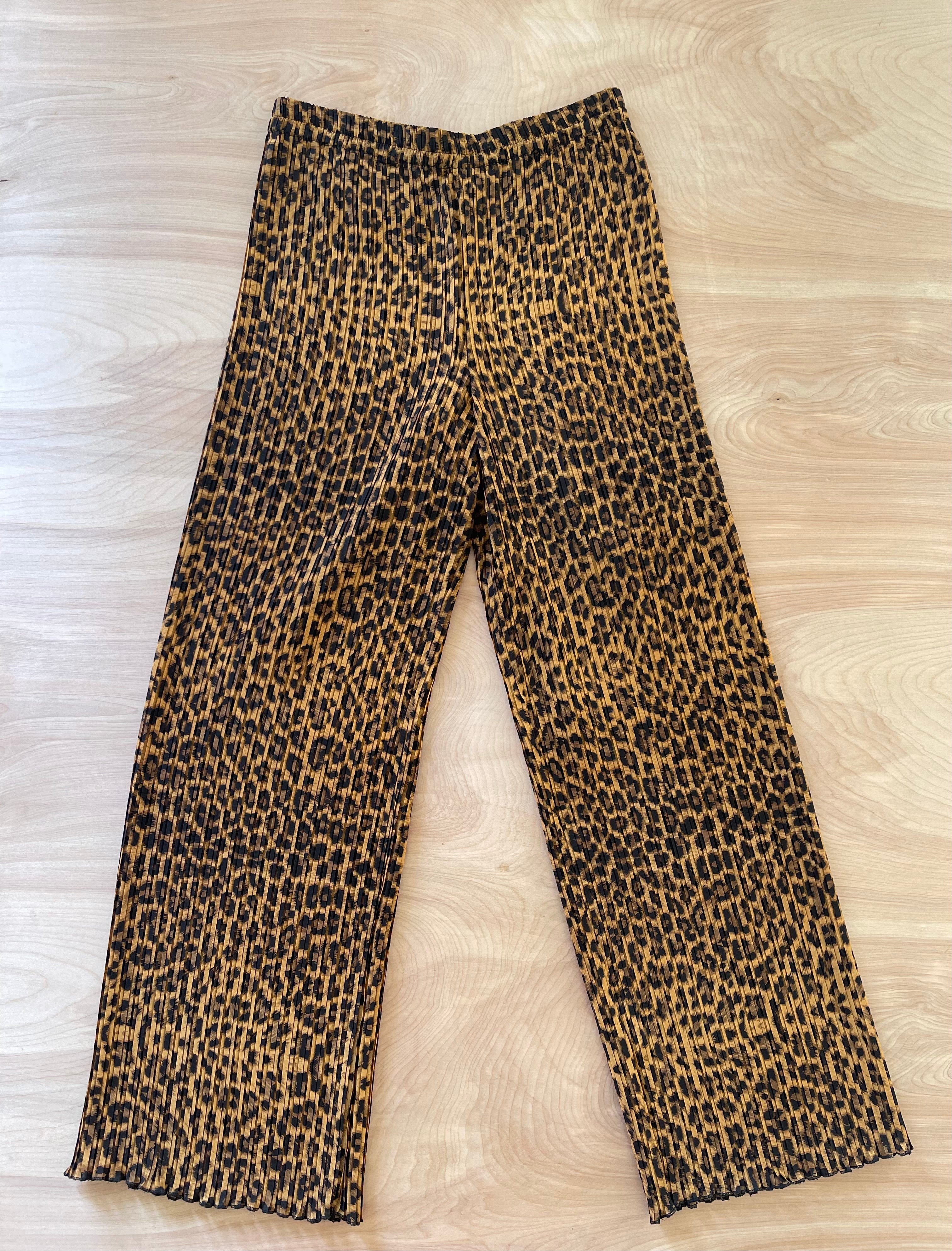 Pleated Cheetah Trousers
