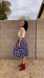 Load image into Gallery viewer, R,W&amp;B Midi Skirt
