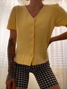 Yellow Button Up Tee