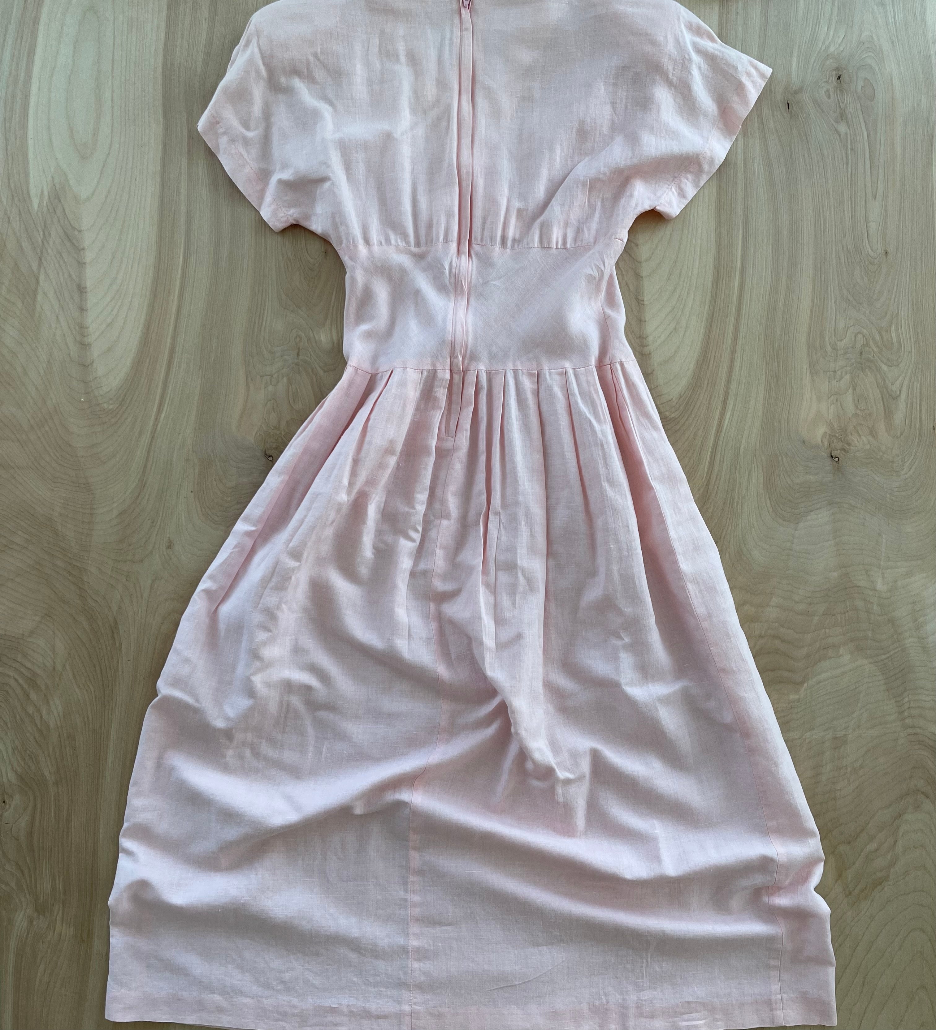 80s Baby Pink Midi Dress